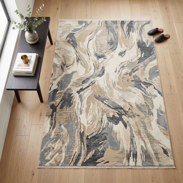 Abstract Beige Rug