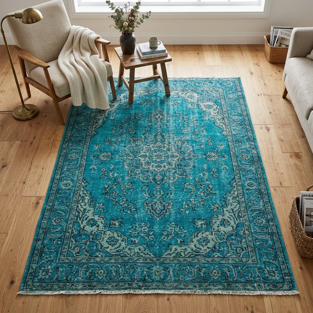 Turquoise Distressed Rug